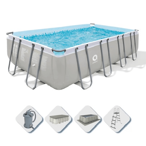BricoShop24 Piscina Rettangolare 549X305X122 cm Con Pompa Scaletta e Telo