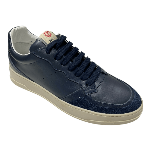 SCARPE SNEAKERS UOMO POLLINI TOP SB1505XX1I99999A PELLE BLU ORIGINALE AI 2025 42 Blu
