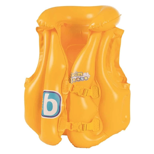 TrAdE Shop Traesio Giubbotto Da Nuoto Gonfiabile Per Bambini Piccoli Galleggiamento 51x46cm Giallo 019948 -