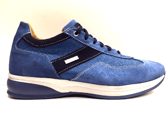 KERMES SCARPE SNEAKERS CASUAL UOMO KERMES ORIGINAL 2014 PELLE JEANS P/E NEW Colore BLU JEANS,Taglia 42