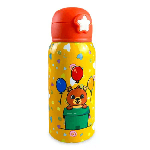 Madricarts Borraccia Termica 500ml Con Cannuccia Happy Baby Orsetto MPBB04