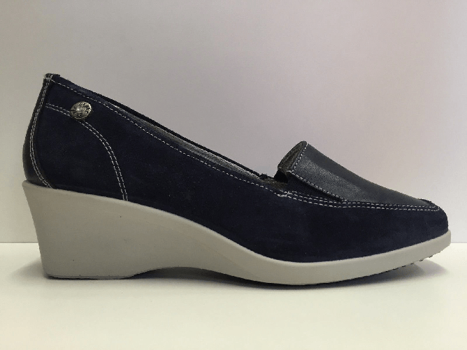 IMAC SCARPE MOCASSINI DONNA IMAC ORIGINAL 83650 PELLE LEATHER SHOES WOMAN ZEPPA NUOVO Colore Blu,Taglia 38