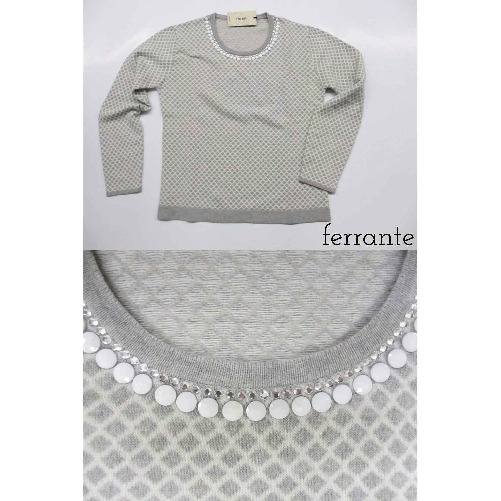 FERRANTE MAGLIA MAGLIONE DONNA FERRANTE 34D46106 GRIGIO CHIARO NUOVO AI Colore Grigio,Taglia IT 50