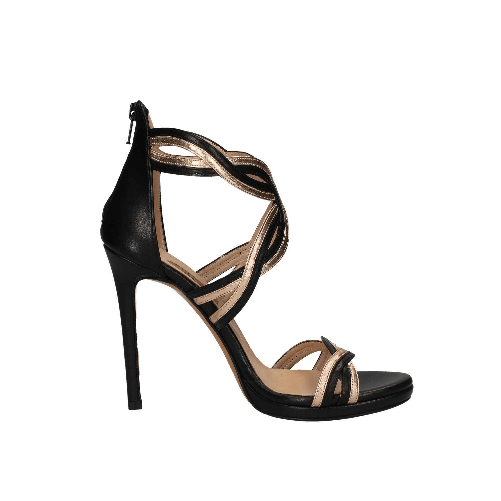 ALBANO SCARPE SANDALI SANDALO TACCO ALTO DONNA ALBANO 2025 NERO PELLE SOFT PE NUOVO Colore Nero,Taglia 40