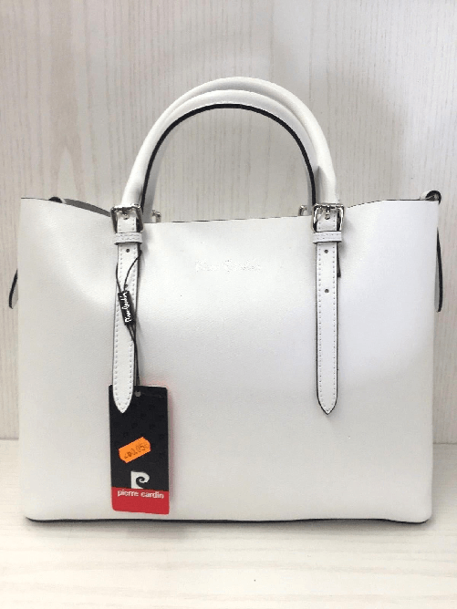 PIERRE CARDIN BORSA BORSE DONNA PIERRE CARDIN ORIGINALE 1544 MELODY PELLE P/E 2017 BAG NEW Colore Bianco,Taglia H 26 X L 35 X P 15
