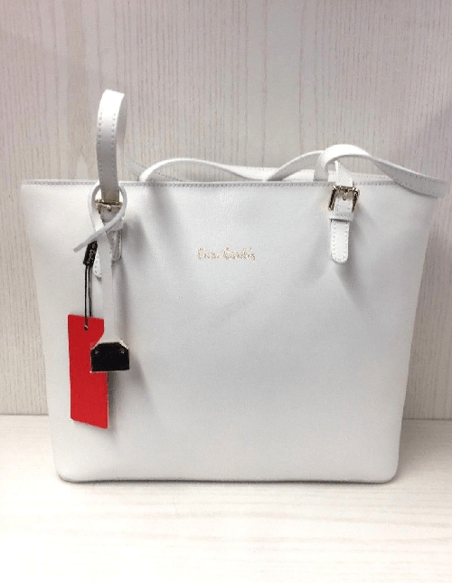 PIERRE CARDIN BORSA BORSE DONNA PIERRE CARDIN ORIGINAL 1397 MELODY PELLE P/E 2017 BAG NEW Colore WHITE BIANCO,Taglia H 29 X L 40 X P 14