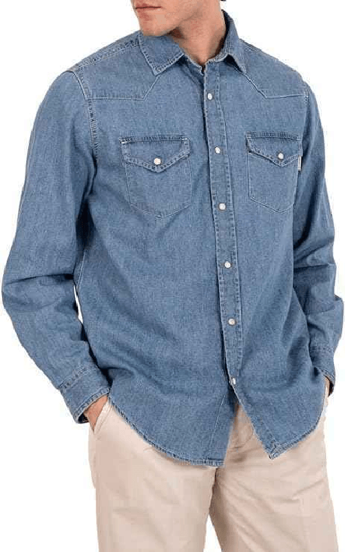 ROY ROGERS CAMICIA CAMICIE JEANS UOMO ROY ROGERS MARTIN RRU400CG340102 BLU ORIGINAL PE 2024 Taglia S,Colore Blu