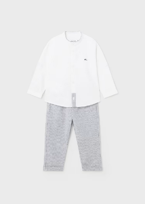 MAYORAL COMPLETO CAMICIA PANTALONE NEONATO MAYORAL 01547 1555 COTONE 84 BLU ORIGINAL2024 Colore Blu,Taglia 24 mesi
