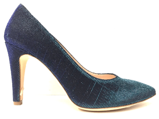 MELLUSO SCARPE DECOLTE' CERIMONIA TACCO DONNA MELLUSO ORIGINALE M187 PELLE CUOIO P/E NEW Colore BLU VERDE,Taglia 37