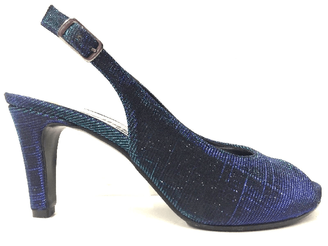 MELLUSO SCARPE DECOLTE' CERIMONIA TACCO DONNA MELLUSO ORIGINALE M797 RASO CUOIO P/E NEW Colore Blu,Taglia 37