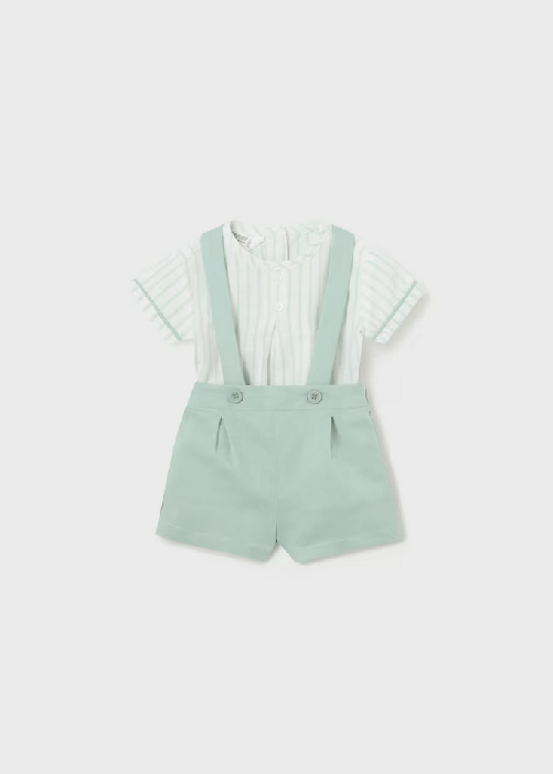 MAYORAL COMPLETO CAMICIA SHORT NEONATO MAYORAL 01217 1217 LINO 52 VERDE ORIGINAL PE 2024 Colore Verde,Taglia 4 / 6 mesi
