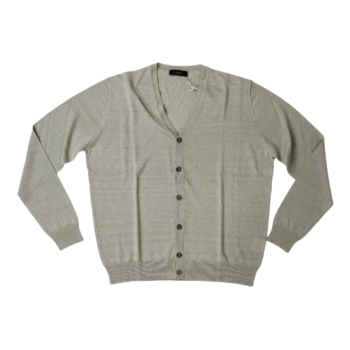 FERRANTE MAGLIA MAGLIONE CARDIGAN CASUAL UOMO FERRANTE GIACCA 26201 BEIGE LINO NUOVO AI Colore Beige,Taglia IT 48