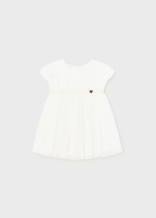 MAYORAL ABITO VESTITO CERIMONIA NEONATA MAYORAL 01904 1904 COTONE 64 ORIGINALE PE 2024 Colore Bianco,Taglia 9 mesi