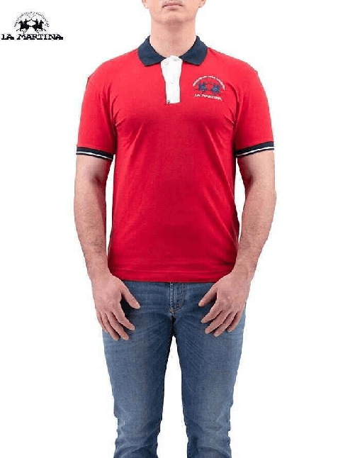 MAGLIA POLO T SHIRT UOMO LA MARTINA YMP005 PK001 06008 ROSSO ORIGINALE PE 2024 M Rosso