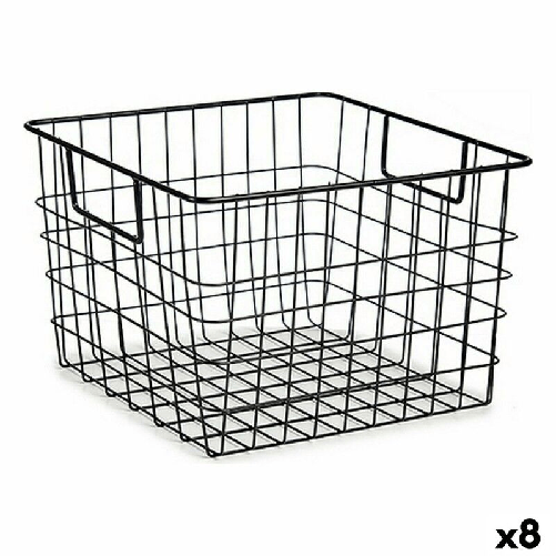 Kinvara Cesto Kinvara W7318 Nero Acciaio 29 x 19,5 x 32 cm Con manici (8 Unità)
