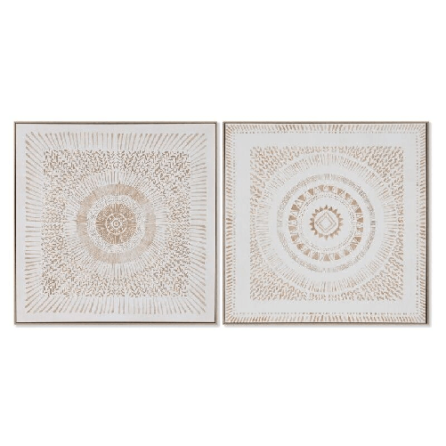 Home ESPRIT Quadro Home ESPRIT Mandala Scandinavo 100 x 4 x 100 cm (2 Unità)