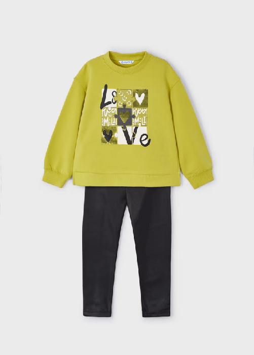 MAYORAL COMPLETO FELPA LEGGINGS BAMBINA MAYORAL 4708 04708 51 GIALLO ORIGINALE AI 2025 Colore Giallo,Taglia 5 anni