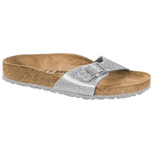 BIRKENSTOCK SCARPE SANDALO DONNA BIRKENSTOCK MADRID BS 1009100 PELLE SILVER ORIGINALE PE Taglia 35,Colore Argento