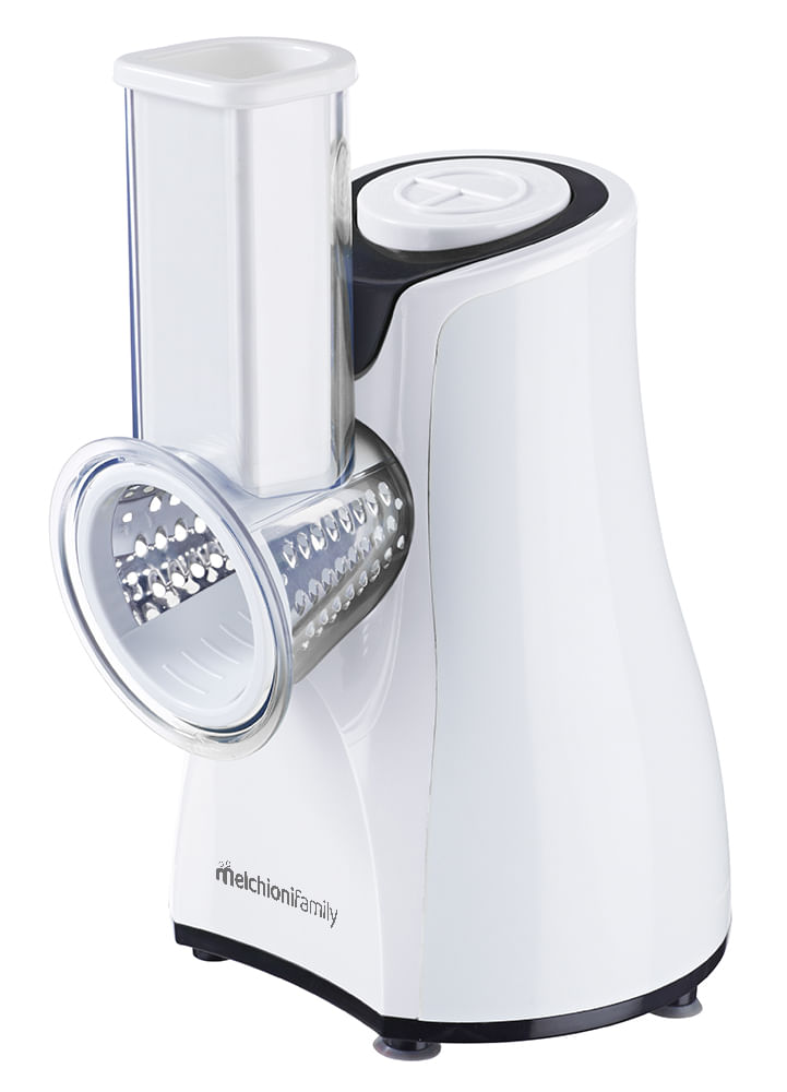Melchioni 118420212 grattugia e spiralizzatore elettrici Grattugia elettrica Nero, Acciaio inossidabile, Bianco