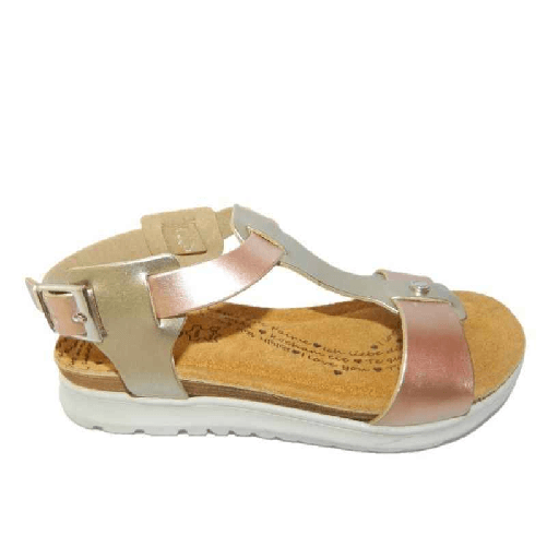 INBLU SCARPE SANDALO SANDALI BAMBINA INBLU TJ 24 ECO PELLE RAME ORIGINALE PE Colore Beige,Taglia 33