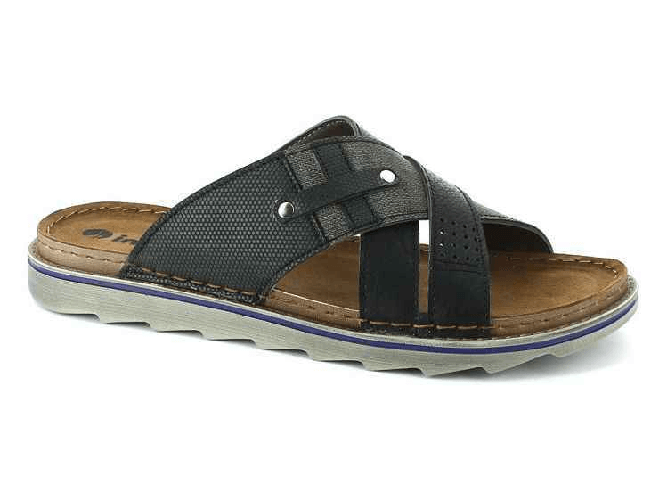 INBLU SCARPE CIABATTE SANDALO UOMO INBLU BU000001 BU1 ECO PELLE NERO ORIGINALE PE 2020 Colore Nero,Taglia 42