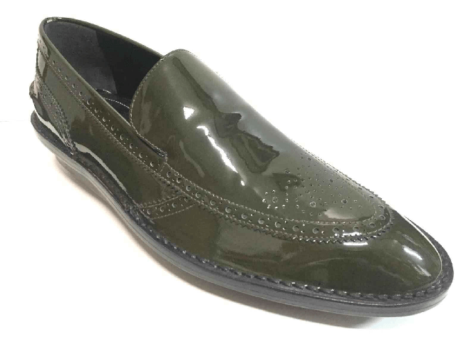 BALENCIAGA SCARPE MOCASSINO CERIMONIA UOMO BALENCIAGA 363455 PELLE VERDE ORIGINALE PE NEW Colore Verde,Taglia 40