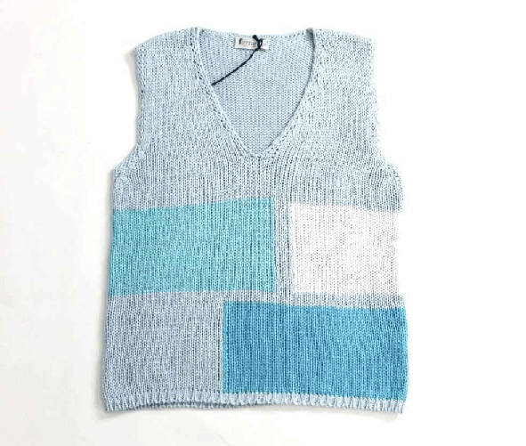 FERRANTE MAGLIA TOP CANOTTA DONNA FERRANTE F58401 COTONE 582 ORIGINALE PE Colore Blu,Taglia L