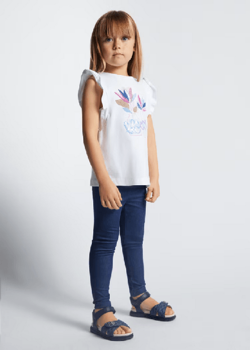 MAYORAL COMPLETO T SHIRT LEGGINGS BIMBA MAYORAL 03703 3703 COTONE 27 BLU ORIGINAL PE2024 Colore Blu,Taglia 6 anni