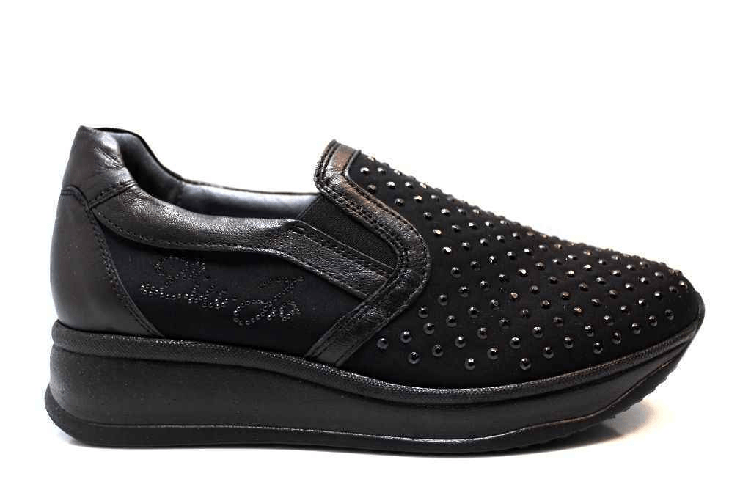LIU JO SCARPE SNEAKERS SLIP ON DONNA LIU B22574 PELLE NERO ZEPPA ORIGINALE AI NEW Colore Nero,Taglia 37