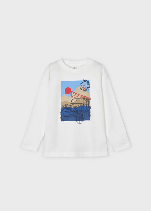 MAYORAL MAGLIA T SHIRT MAGLIE BIMBO MAYORAL 03027 3027 COTONE 49 PANNA ORIGINALE PE 2024 Colore Bianco,Taglia 3 anni