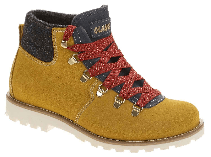 OLANG SCARPE SCARPONE STIVALETTO TREKKING DONNA OLANG MERANO 822 GIALLO PELLE AI Colore Giallo,Taglia 37