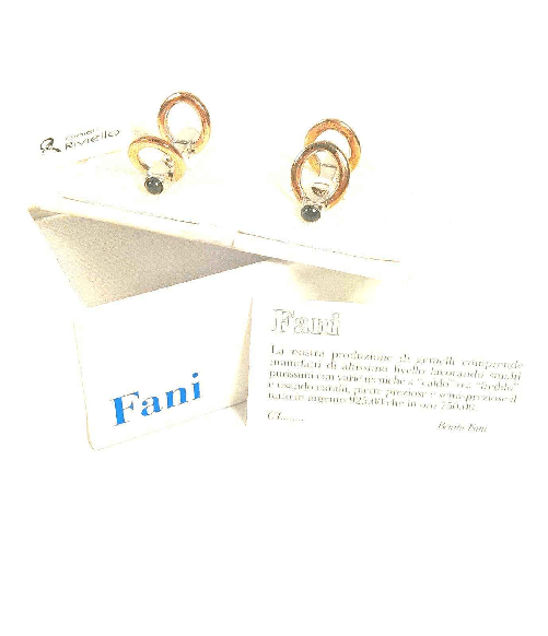 FANI POLSINI GEMELLI ARGENTO 925 FANI ORIGINAL ORO BIANCO ROSE SMALTI NERO CUFFS NEW Colore Oro,Taglia Unica