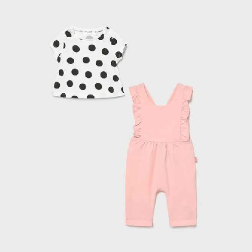 MAYORAL COMPLETO SALOPETTE T SHIRT NEONATA MAYORAL 1619 COTONE 62 ORIGINALE PE 2021 Colore Rosa,Taglia 4 / 6 mesi