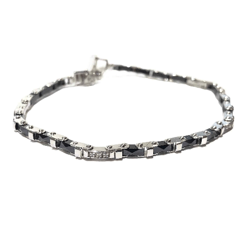 ARCADIA BRACCIALE BRACCIALI UOMO ARCADIA ARCA01 ORO BIANCO 750 DIAMANTI ORIGINALE NUOVO Colore Argento,Taglia Unica