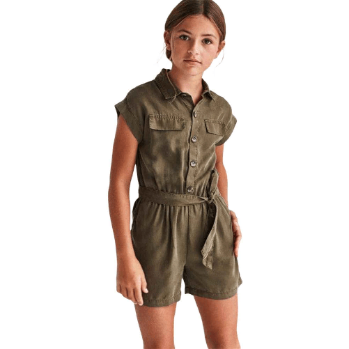 MAYORAL TUTA TUTE JUMPSUIT ABITO RAGAZZA MAYORAL 6819 COTONE 77 ORIGINALE PE 2021 Colore Verde,Taglia 10 anni