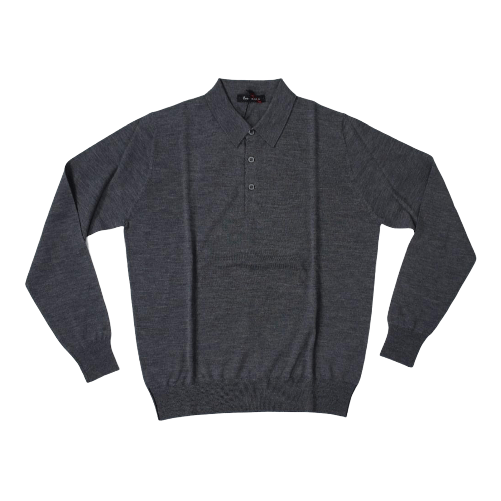 MAGLIA POLO CASUAL UOMO FERRANTE B27603 162 GRIGIO MANICA LUNGA NUOVO AI IT 48 Grigio