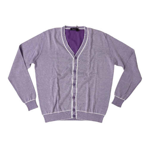 FERRANTE MAGLIA MAGLIONE CARDIGAN UOMO FERRANTE GIACCA K24218 VIOLA COTONE ORIGINALE AI Colore Viola,Taglia IT 52
