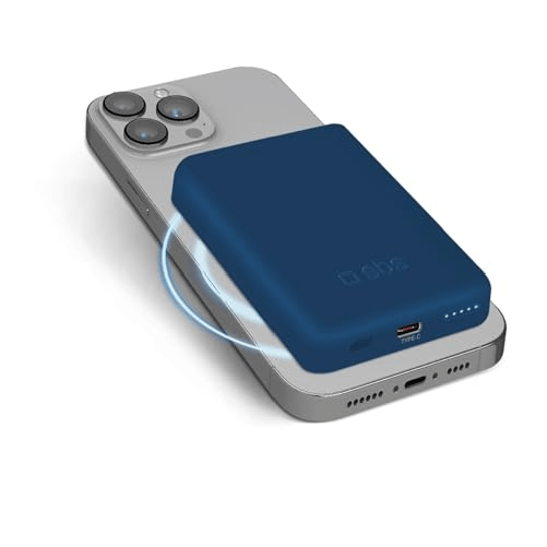 SBS TEBB5000MAG1CB batteria portatile 5000 mAh Carica wireless Blu SBS Power Bank 5000 mAh MagSafe - Ricarica Wireless Universale