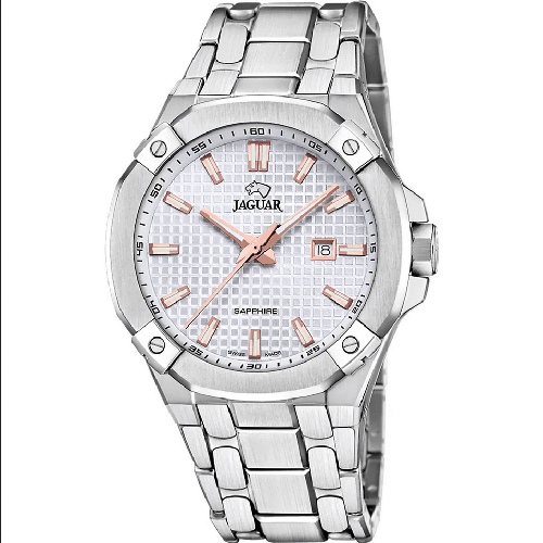 JAGUAR OROLOGIO TEMPO ANALOGICO UOMO JAGUAR J1009 1 44 ACCIAIO ARGENTO ORIGINALE AI2024 Colore Bianco,Taglia Unica