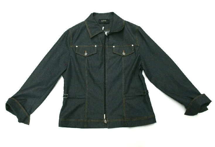 DIANA GALLESI GIUBBINO GIUBBOTTO JEANS DONNA DIANA GALLESI ORIGINAL 0449R0635J BLU COTONE PE Colore Blu,Taglia IT 46