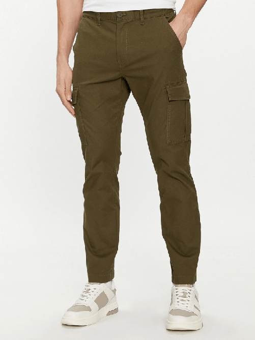 TOMMY JEANS PANTALONE UOMO TOMMY JEANS AUSTIN CARGO DM0DM18940 COTONE MR1 ORIGINALE PE 2024 Taglia US 33 / 32,Colore Verde