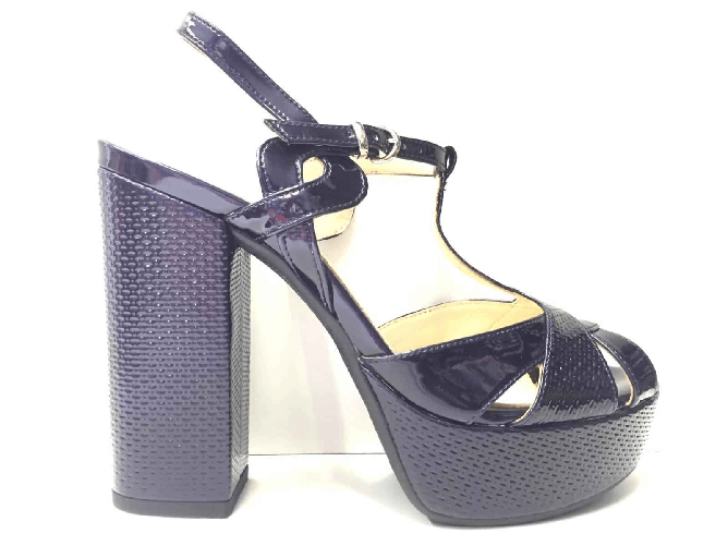 LORENZO MARI SCARPE DECOLTE ZEPPA DONNA LORENZO MARI LOR501 PELLE BLU ORIGINALE PE NEW Colore Blu,Taglia 38