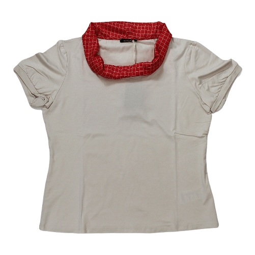 ELENA MIRO' MAGLIA T-SHIRT CASUAL DONNA ELENA MIRO DB LE MAGLIE 2 G238F286E1 BEIGE ROSSO PE Colore Beige,Taglia IT 52