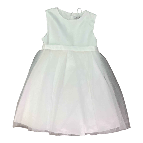 ABITO VESTITO CERIMONIA BAMBINA Y CLU YB11183 BIANCO ORIGINALE PE 4 anni Bianco