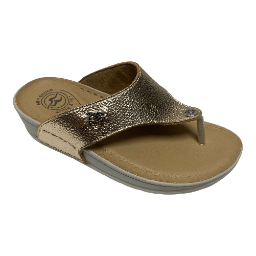 FLYFLOT SCARPE CIABATTE INFRADITO DONNA FLY FLOT COSSERIA 38 G55 4B 6030 ORIGINAL PE2024 Colore Oro,Taglia 38