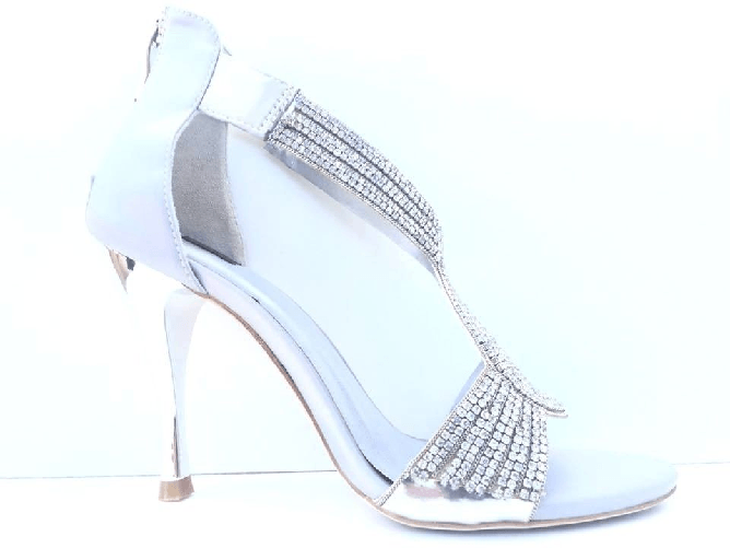 MOVIE'S SCARPE SANDALO GIOIELLO ELEGANTE CERIMONIA DONNA MOVIE'S ORIGINAL 1E606 RASO NEW Colore ARGENTO/ GRIGIO,Taglia 35