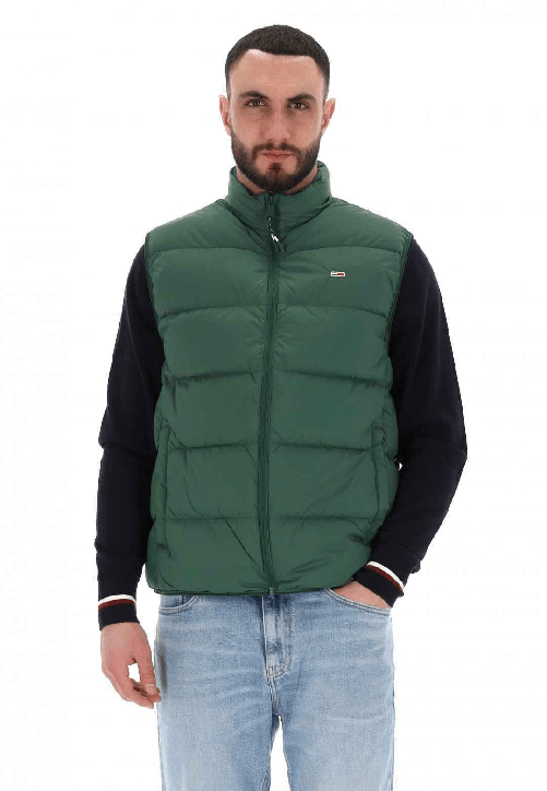 TOMMY JEANS GIUBBINO GILET UOMO TOMMY JEANS DM0DM17893 L4L VERDE ORIGINALE PE 2024 Colore Blu,Taglia S