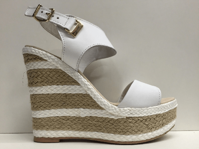 JO62 SCARPE SANDALI DONNA JO62 ORIGINALE 21P92 PELLE LEATHER SHOES SANDALS GIRL ZEPPA Colore Bianco,Taglia 38