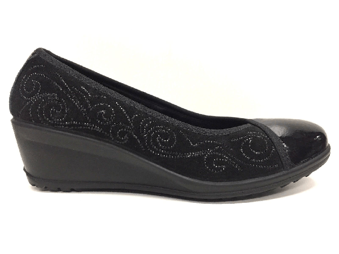 ENVAL & SOFT SCARPE DONNA ENVAL SOFT ORIGINALI 49520 PELLE VERNICE SHOES LEATHER WOMAN ZEPPA Colore NERO/NERO,Taglia 37