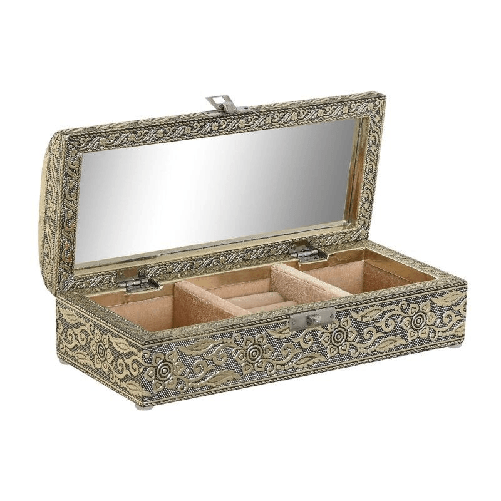 Home ESPRIT Scatola-Portagioie Home ESPRIT Bianco Champagne Legno Alluminio 22,5 x 10 x 6,5 cm